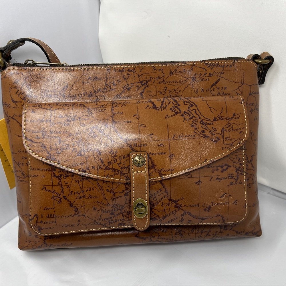 Patricia Nash Riot Rust Brown Leather Crossbody Bag